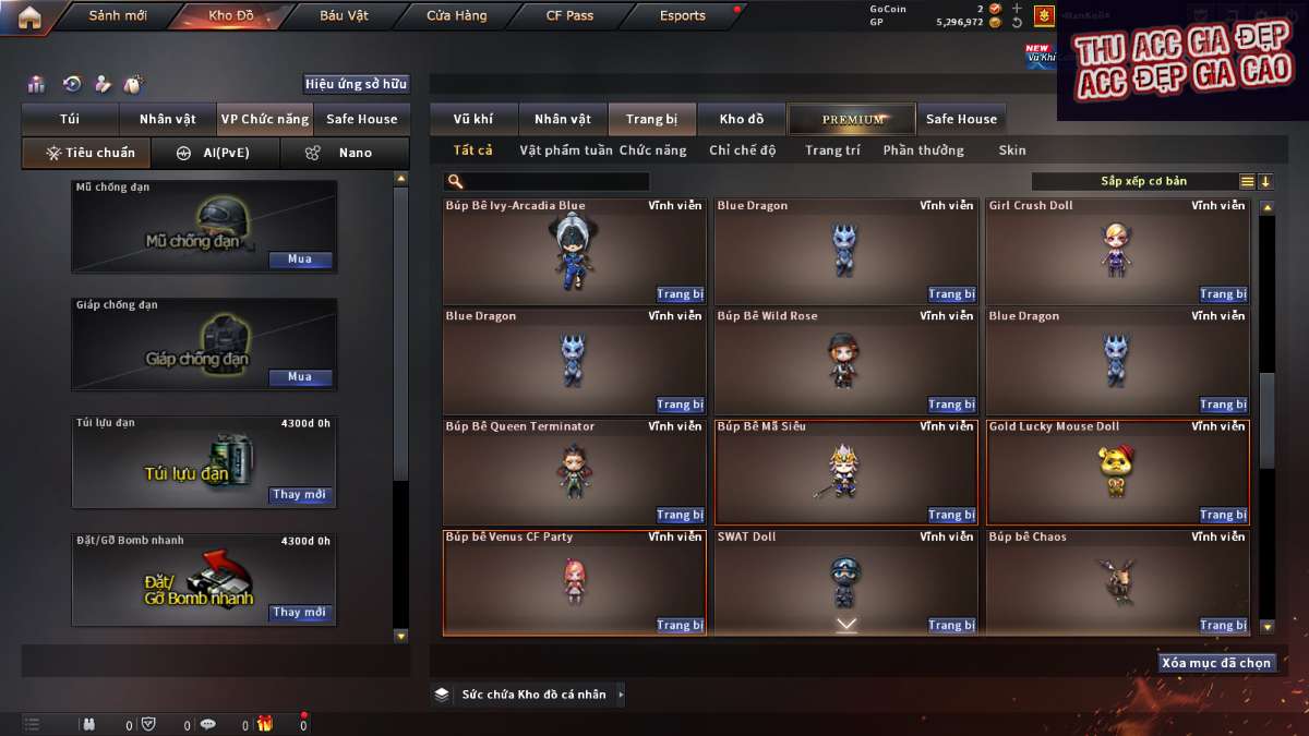 shop acc cf uy tin gia re